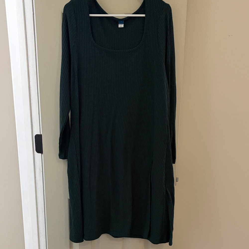 Old Navy Dark Green Long Sleeve Dress